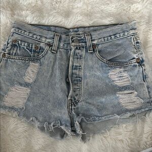 Distressed Denim Shorts